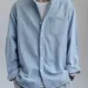 Denim Shirt Men's Spring Autumn Long Sleeve Button Blouse Korean Handsome Men Hip Hop Casual Handsome Blue Shirt Jacket