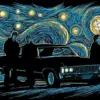 Supernatural Starry Night Print Art Canvas Poster For Living Room Decor Home Wall Picture