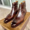 New Men Ankle Boots Brown Black Buckle Strap Classic Fashion Business Shoes for Men with Zapatillas Hombre - Image 3