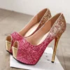 High Heels Platform Woman's Peep Toe Pumps Gold Silver Wedding Shoes Bridal Heels Banquet Ladies 2023 Elegant Women Heeled Shoes - Image 2