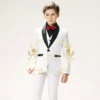 Boys Wedding Tuxedo White Dress Shawl Collar Stage Show Blazer Pants Vest 3 Piece Suit For Kids Jacket Conjuntos De Blazer - Image 2