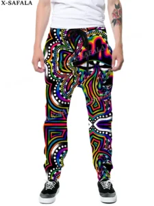 Hippie Psychedelic Colorful Trippy 3D Print Trousers Men Women Sweatpants Drawstring Long Joggers Spring Autumn Sports Pants-2 - Image 5