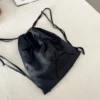 LEFTSIDE Silk Drawstring Backpack Strap Design 2023 Winter Korean Fashion Backpacks Lady Big Back Pack - Image 5