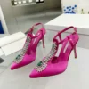 2023 Luxury Women Pumps Rhinstone High Heels Sexy Pointed Toe Wedding Party Brand Fashion Shining Bridal Shoes - Image 2