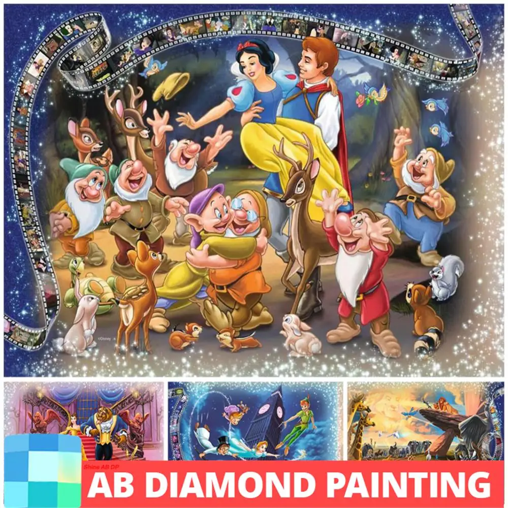 AB Diamond Painting Snow White Disney Beauty and the Beast Landscape Mosaic Embroidery 5D DIY New Arrivals Sets Gifts Home Decor