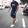 2024 new men's sportswear fitness set running suit casual T-shirt shorts set breathable jogging sportswear 2-piece set for men - Image 3