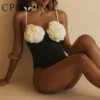 CPUTAN 2024 Sexy White 3D Flower Solid Two Piece Push Up Bikini Set Luxury Swimwear Women Swimsuit Beachwear Summer Bathing Suit - Image 3