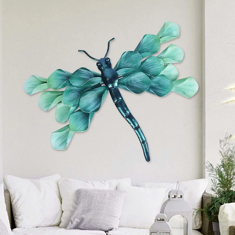 Metal Dragonfly Wall Decor Handmade - Outdoor Metal Wall Art Decor for Patio Garden Fence Living Room, Bedroom, Dragonfly Gifts