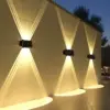 Solar Wall Light UP and Down Illuminate Outdoor Sunlight Wall Lamp High Brightness Waterproof Decor for Home Garden Porch Solar