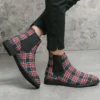 Luxury Men's Designer Plaid Ankle Canvas Chelsea Business Footwear Party Boots Casual Shoes For Men Fashion Winter Autumn 38~48 - Image 3