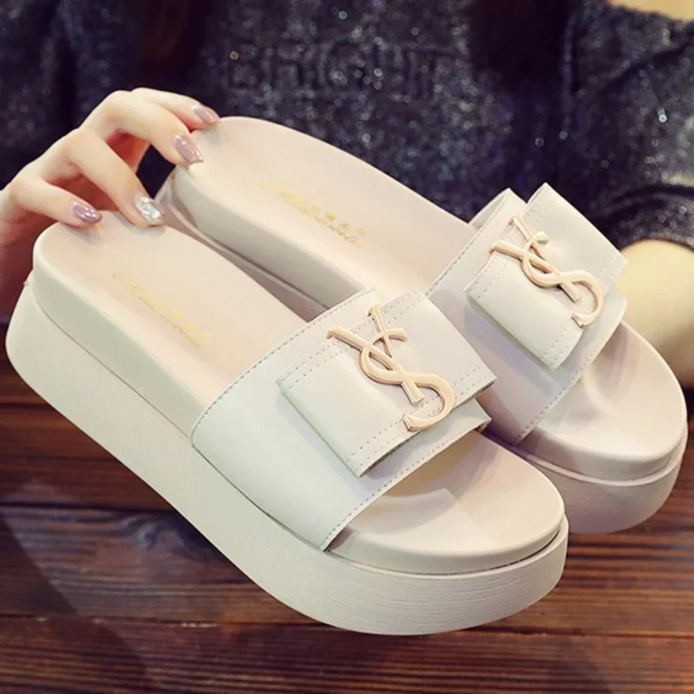 Slippers Summer Shoes Women Platform Design Slides Fashion Letters Ladies Shoes Casual Slipper Indoor Non-slip Slippers Sandals