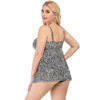 Plus Size Women's Swimwear 2022 Summer Striped Print Backless Sexy Swimwear Bikinis One Piece Large Size Women Beach Swimsuit - Image 5