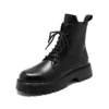 men luxury fashion genuine leather boots black white brand designer shoes stage nightclub motorcycle boot high platform botas - Image 4
