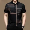 Men's Polo Shirt Business Casual Summer Short Sleeves Tops Pattern Print Button T Shirt Loose Clothes Fashion Polo T Shirt - Image 2