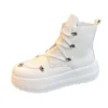 Men Fashion Genuine Leather Metal Decoration Boots Spring Summer Autumn Luxury Designer Youth Trending Hip Hop High Top Sneakers - Image 6