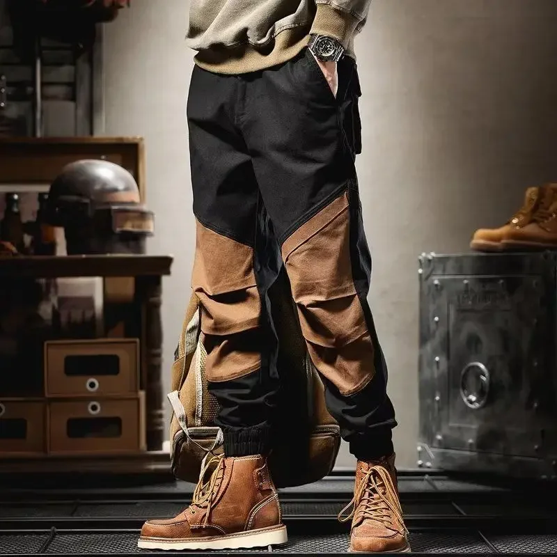 Male Trousers Harem Khaki Men's Cargo Pants Work Wear Slim Large Size Vintage Cheapest Clothing Techwear Regular Fit Long Cotton