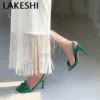 LAKESHI Sexy Pumps Women High Heels Flower Decoration Party Bride Wedding Shoes Ladies Heeled Sandals Summer Elegant Stiletto - Image 6