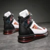 Europe and the United States men's shoes autumn Korean version of the trend of high top board shoes national fashion flower boot - Image 4