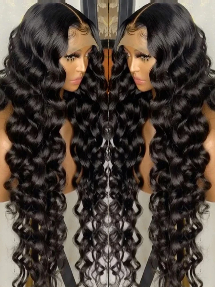 Loose Deep Wave 13x4 Lace Front Human Hair Wig Brazilian Nature Wave Glueless Wigs Human Hair 13x6 HD Lace Frontal Wig For Women
