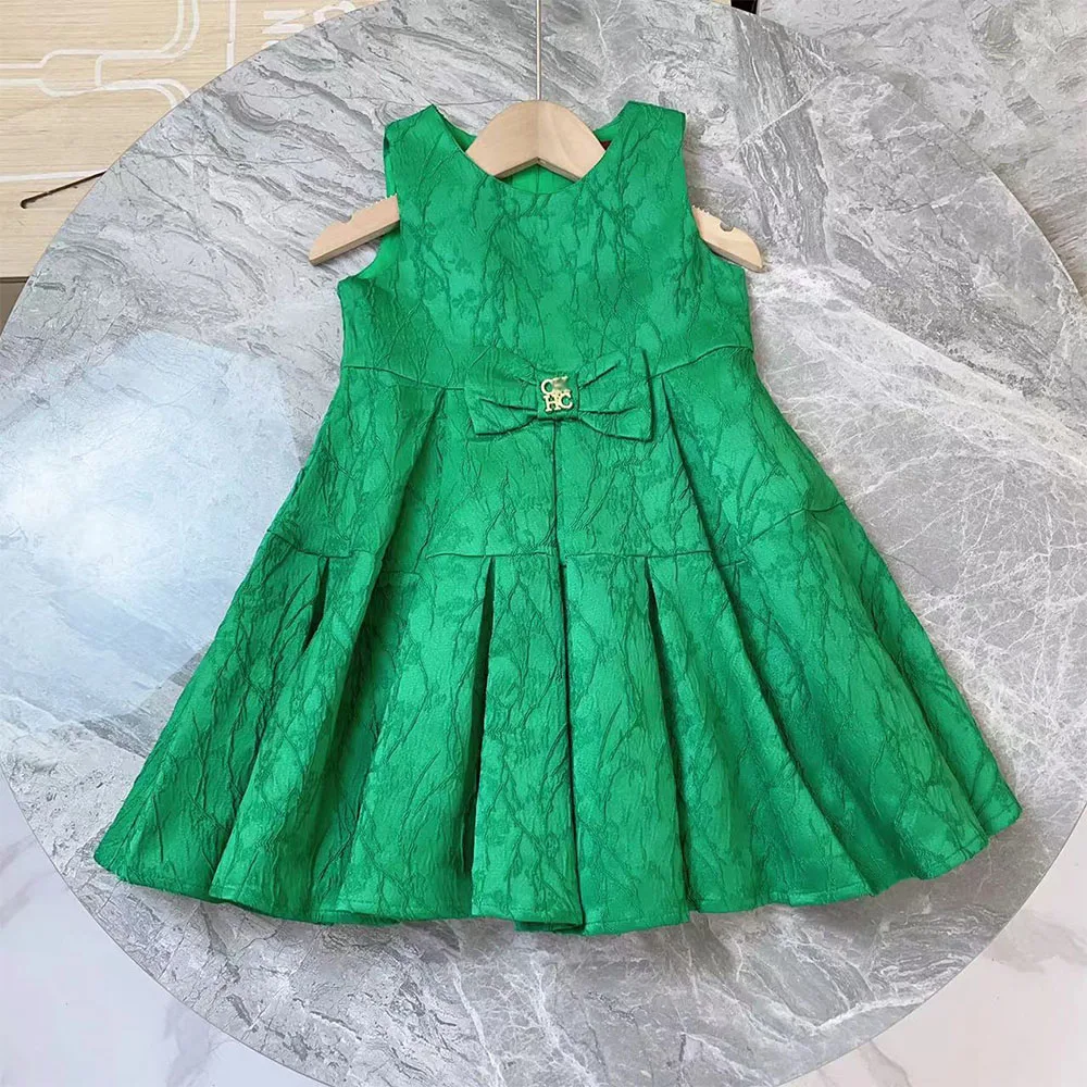 Luxury Summer Fashion New Design Sleeveless Vest Dress Girl's Dress Birthday Party Festival Dress Children's Wear