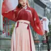 Retro Chinese Style Red Vestido Hanfu Dress Asian Cosplay Women China Traditional Skirt Long Kimono Kawaii Girls Party Skirt Set