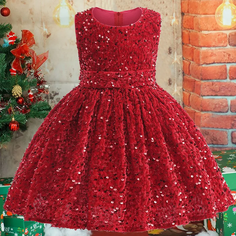 KEAIYOUHUO 2022 New Children's Green Party Dress Flower Girls Ball Gown Costume With Sloping Shoulders Ceremonial For Baby Girl