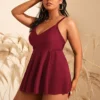 Plus Size Bikinis 4XL Large Size Swimsuit for Women V Neck High Waist Solid Strap Beach Dress Two Pieces Swimwear Bathing Suit - Image 2
