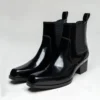 Black Increase Heels Boots Shoes for Men Luxury Real Cow Leather Designer Patent Leather Man Dress Shoes 2024 Wedding Party Suit - Image 5