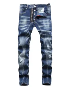 Men's Fashion Ripped Jeans High Quality Luxury Brand Men Slim Fit Fashion Small Foot Blue Pants Male Stretch Skinny Jeans 54 - Image 5