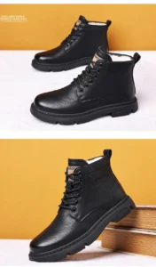 New Men's Work Boots for Winter 2023 Designer Warm Wool Snow Boots Male Fashion Casual Solid Color Platform Cotton Shoes Man - Image 6