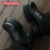 Original design increases height by 7CM Dark Martin boots for men personality leather boots thick soled high top dad shoes - Image 6