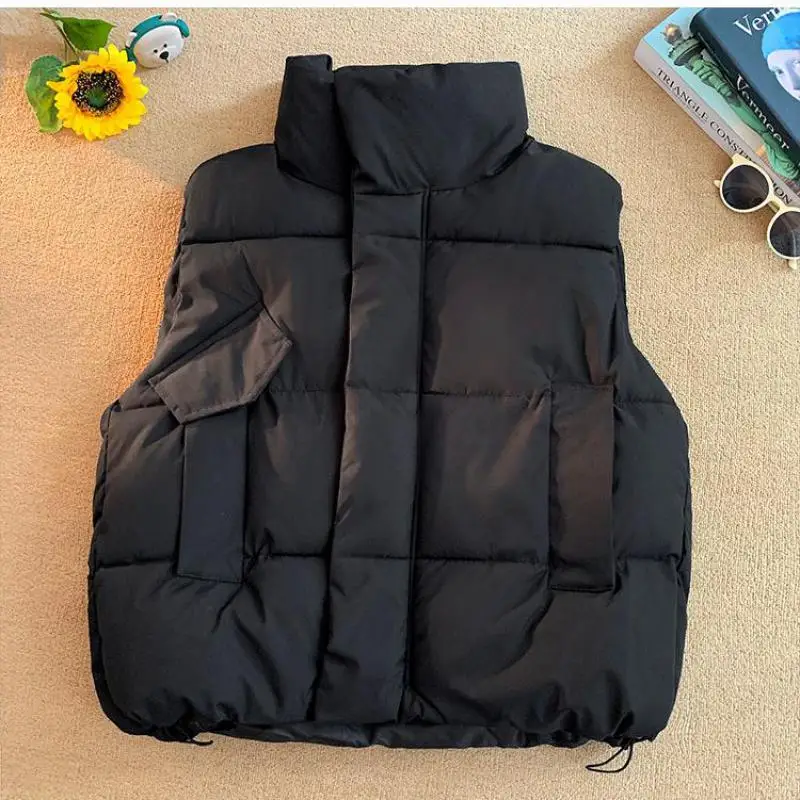 Plain Color Men's Sleeveless Vest Jackets Winter Fashion Male Cotton-Padded Vests Coats for Men Warm Waistcoats Spring Clothing