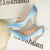 Elegant Women Pumps New Design Appliques Women's Party Shoes Bride Wedding Shoes High Heels Stilettos High-heeled Shoes Silk - Image 6