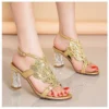 New luxury Rhinestone Women's Shoes Party Crystal High Heel Comfortable Sandals Banquet Beautiful Summer Wedding Shoes - Image 5