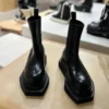 Luxury Men Shoes Chelsea Boots Thick Sole Platform Ankle Leather Boots Street Fashion Women Biker Boots Outdoor Work Shoes 6C - Image 5