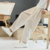 6 Colors Summer Men's Trousers Cotton Linen Fashion Thin Soft Casual Pants Breathable Loose Shorts Straight Pants Streetwear - Image 6