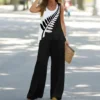 2023 Women 2 Piece Outfits Boho Casual Printed Vest Sleeveless Top Loose Wide Leg Pants Trousers Two Piece Set Elegant Suit - Image 3