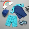 Swimsuit for Children UPF50 Anti UV Boys Swimwear Cartoon Print Beach Clothes Baby Boy Short Sleeve Toddler Bathing Suit Kids - Image 5