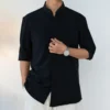 Plus Size 3XL-M High Elasticity Seamless Shirts Men Long Sleeve Top Quality Slim Casual Luxury Shirt Social Formal Dress Shirts - Image 2