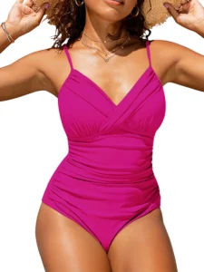 2023 Push Up Swimwear Women One Piece Swimsuit Solid Plus Size Bathers Bathing Suit Padded Beachwear Swimming Summer Bodysuit - Image 2