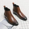 Genuine Leather Spring Designer Luxury Brand Dress Office Shoes for Men Chelsea Casual Boots Retro Couple Ankle Boot Footwear - Image 2