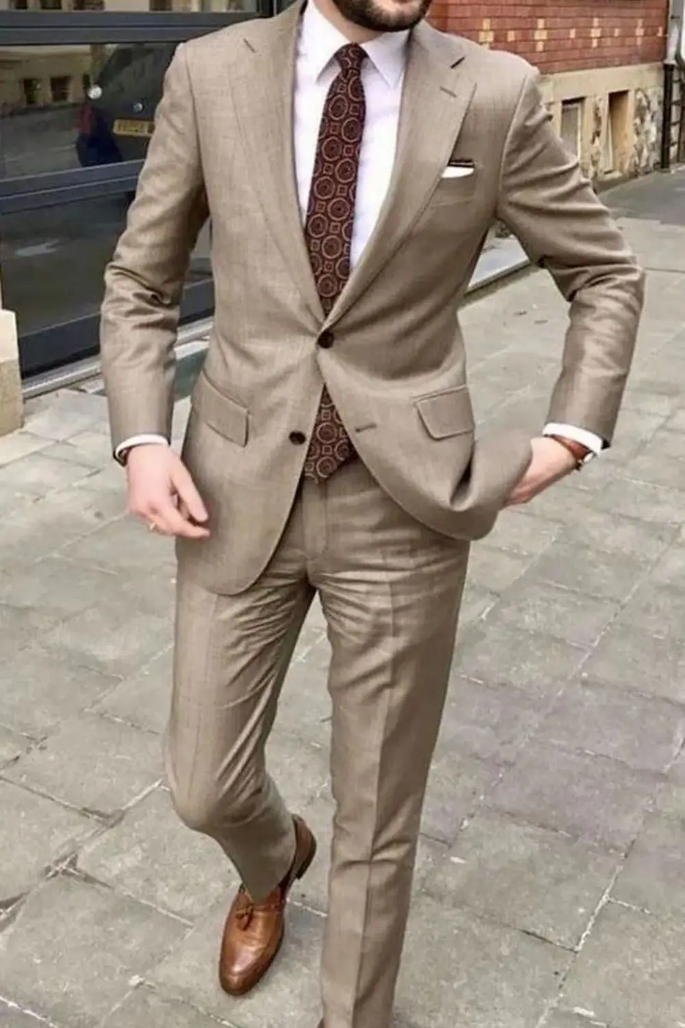 2023 Men's Suit Handsome Casual 2 Piece Suit For Men Wedding Tuxedos Notched Lapel Groomsmen Business Prom Blazer