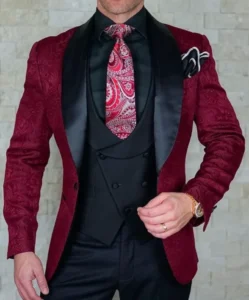 2023 Mens Wedding Suit Italian Design Custom Made Black Smoking Tuxedo Jacket 3 Piece Groom Terno Suit For Men Costume Homme - Image 5