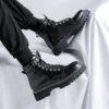 men luxury fashion platform boots brand designer shoes party banquet dresses cowboy original leather boot black tide ankle botas - Image 3
