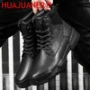 Genuine Leather Men Boots Casual Mens Shoes Leisure Walk Design Non Slip Warm Winter Boots Boots Outdoor Snow Ankle Boots Cowboy - Image 5
