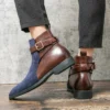 Fashion British Style Ankle Boots Classic Casual Party Street PU Stitching Suede Color Matching Buckle Business Daily Men Shoes - Image 6