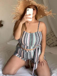 Plus Size Bandeau Print High Waist Bikini Swimwear Women's Swimsuit Beachwear Bathing Suits - Image 4