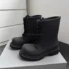 Thick Bottom Black Boots for Men 2023 New Women Derby Big Toe Lace Up Boots Chelsea Short Boots Brand Design Male Big Size 40-45 - Image 2