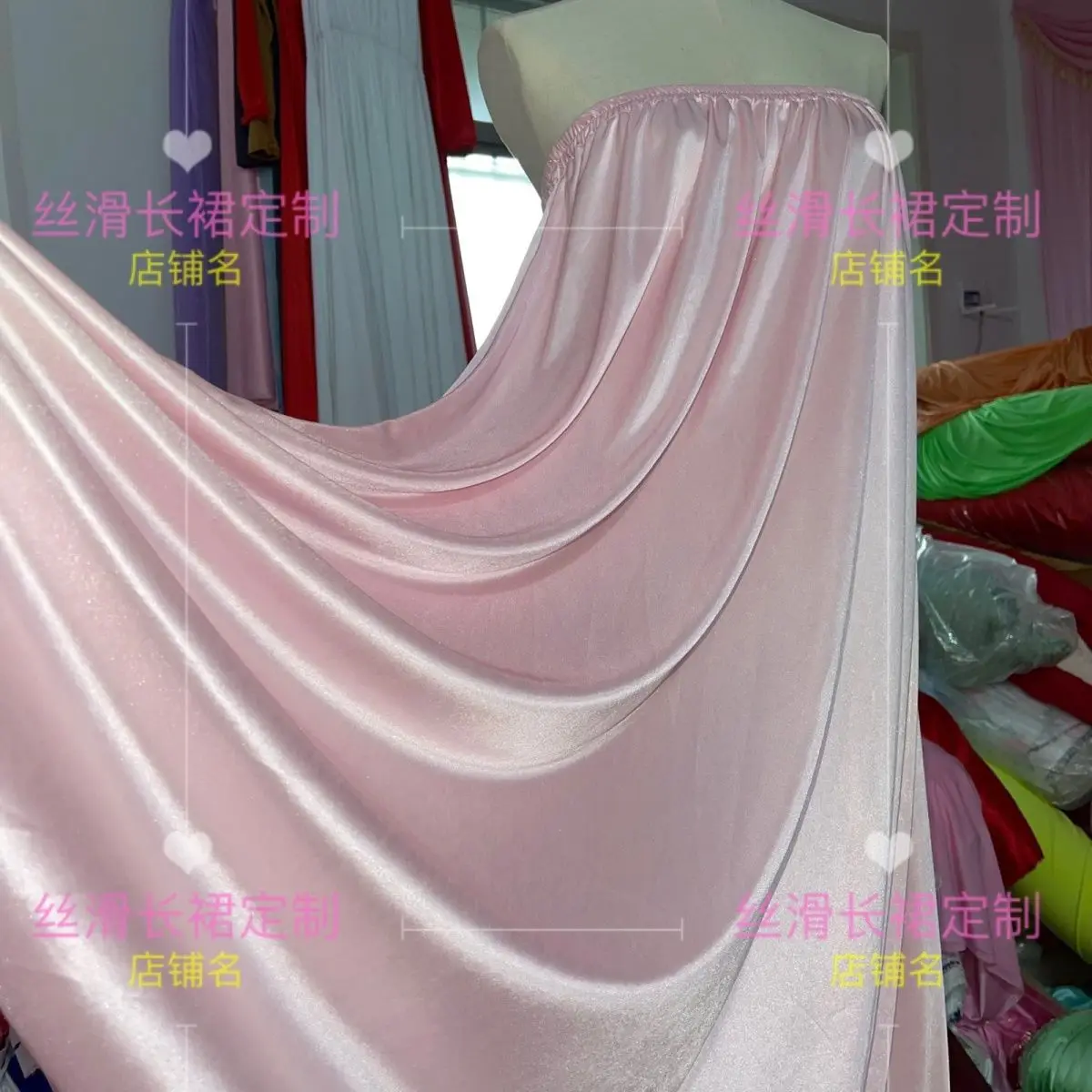 Glossy Ice Silk Sexy Sleeveless Women Satin Loose Maxi Dress Strapless Sleeping Robe