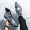 2024 New Luxury Men Boots Designer Autumn Fashion Patent Leather Ankle Boots Men Original Leisure Shiny Motorcycle Short Shoes - Image 4